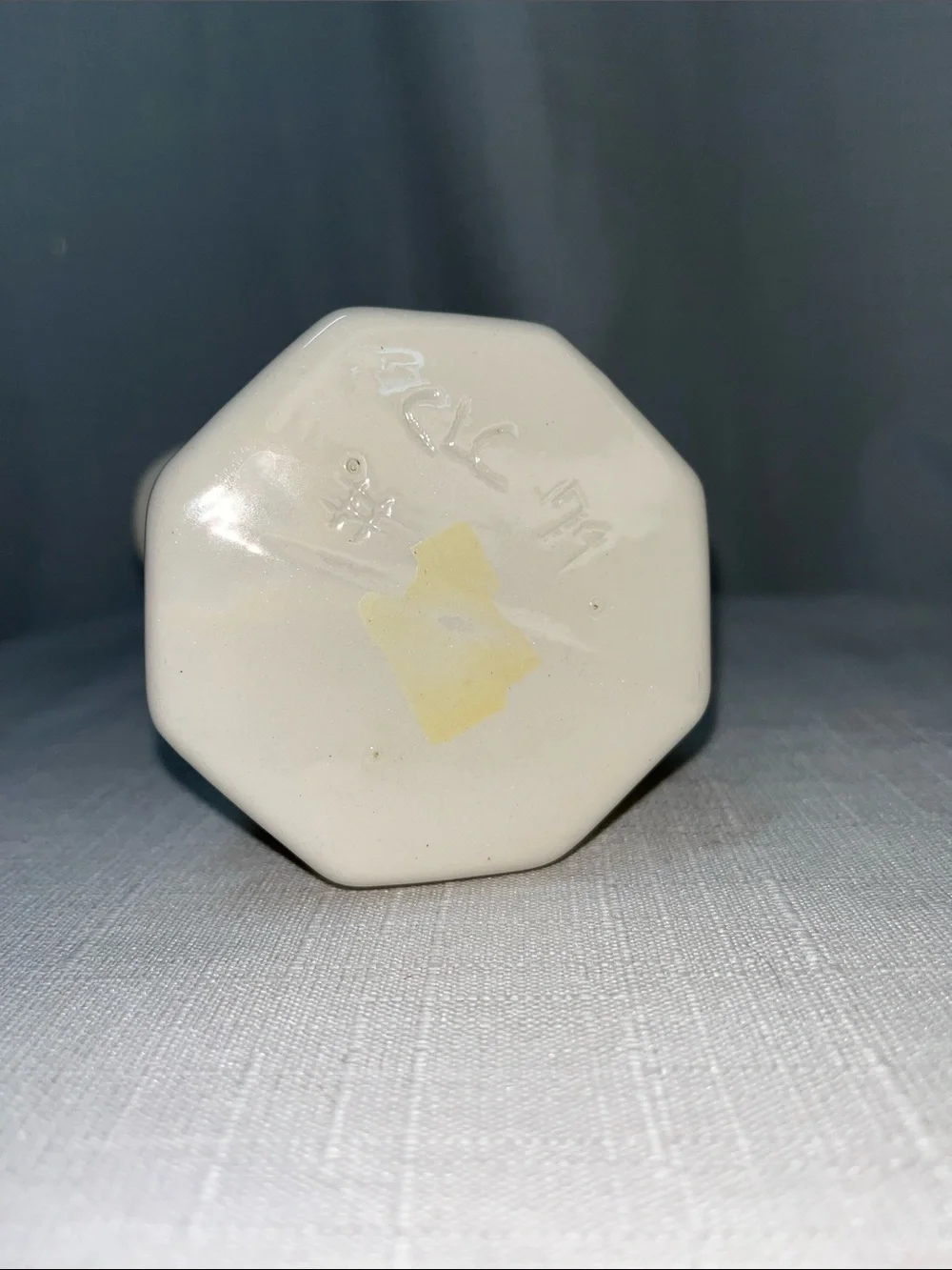 Handmade Signed Ceramic Creamer Pitcher White Pottery Vintage Farmhouse  5”